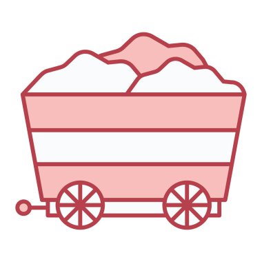 At arabası ve kürek vektör çizimi olan el arabası.