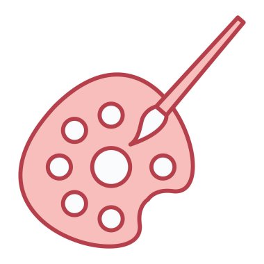 boya fırçası ikonu. Palet vektör illüstrasyonunun çizgi filmi. izole tasarım.