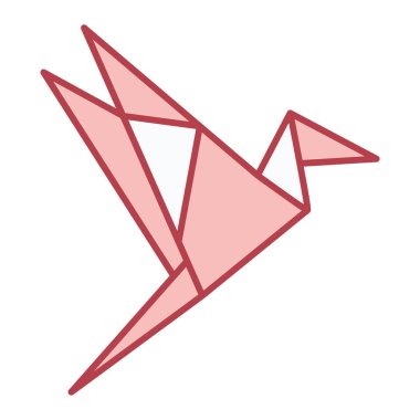 Origami kağıt uçak ikonu. Web için kuş oyuncağı vektör simgelerinin basit çizimi