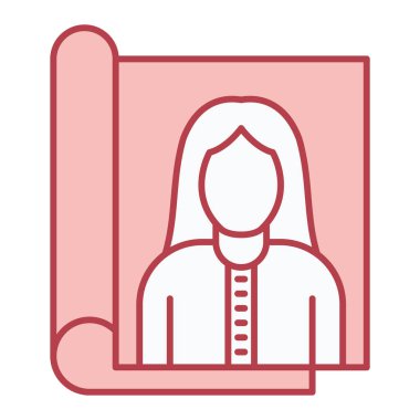 Kitap ikonu olan bir kadın. vektör illüstrasyonu