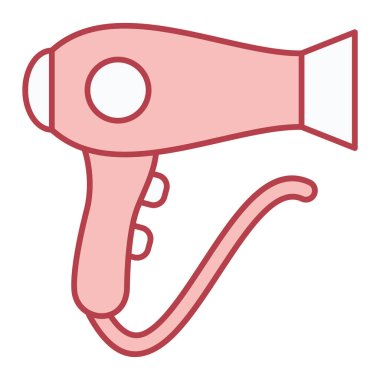 Saç kurutma makinesi ikonu. vektör illüstrasyonu