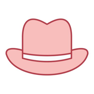 Şapka ikonu. Beyaz arka planda izole edilmiş web tasarımı için kovboy vektör sembolü unsurları karikatürü