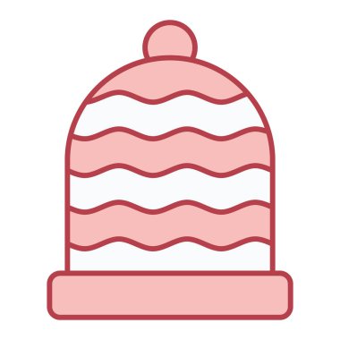 Noel şapkası simgesi vektör illüstrasyonu