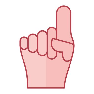 Parmak ikonu olan bir el. Düz renk tasarımı. vektör illüstrasyonu