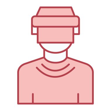 Maske ikonlu adam. Web için robot vektör simgelerinin özet çizimi