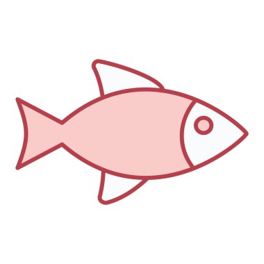 Balık yemi ikonu. karikatür deniz ürünleri vektör çizimi