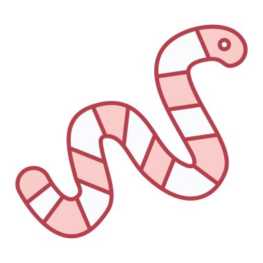 Şirin solucan şekerlerinin düz renk çizimi