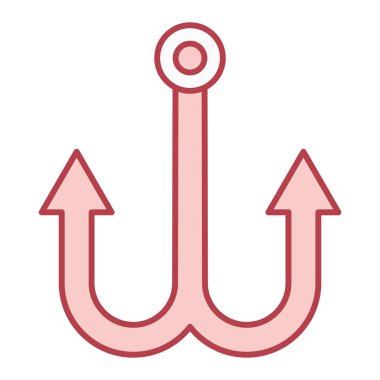 balıkçı kancası düz simgesi, vektör illüstrasyon tasarımı