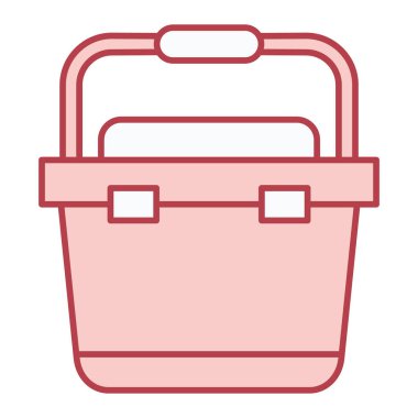 çanta, araç ve araç kutusu tarzı simge tasarımı, güvenlik yardım mağazası turizmi ve ulaşım teması illüstrasyonu