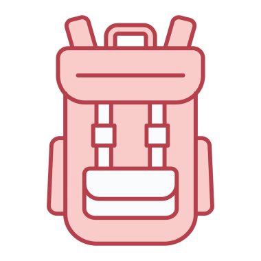 Sırt çantası simgesi. ağ için yürüyüş çantası vektör simgelerinin özet çizimi