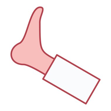 Fırça ve kurdele vektör illüstrasyonlu bir kadının el çizimi.