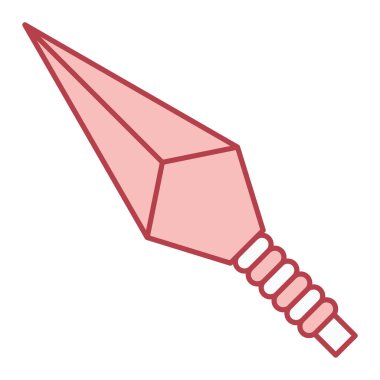 Kırmızı ve beyaz el çizilmiş renkli kalem simgesinin vektör çizimi