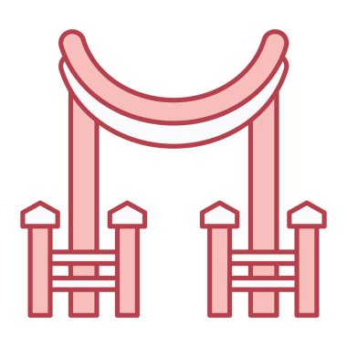 Web ve mobil uygulama tasarımınız için beyaz arkaplanda izole edilmiş köprü simgesi vektörü, salıncak logosu konsepti