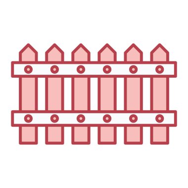 Çit simgesi. Ağ için ahşap kapı vektör simgelerinin özet çizimi