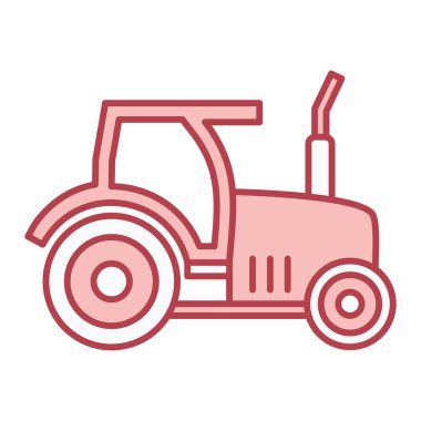 Traktör ikonu. Ağ için çiftlik vektörü sembolünün özet çizimi