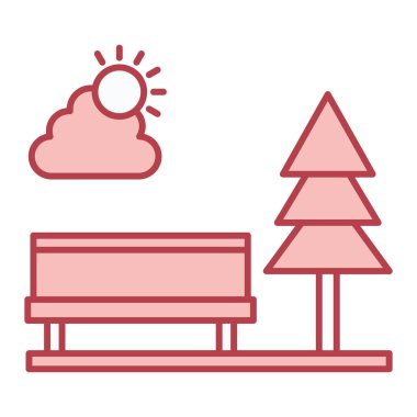 Bir ağaç kümesinin ve doğanın vektör çizimi