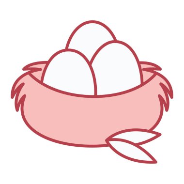 Dondurmalı yumurta ve taze meyve vektörü çizimi