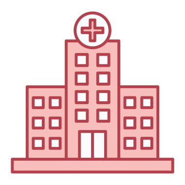 Hastane inşa vektör illüstrasyonu