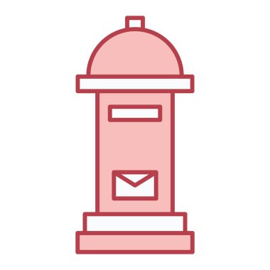 Beyaz arkaplanda kule simgesi olan satır posta kutusu. vektör illüstrasyonu