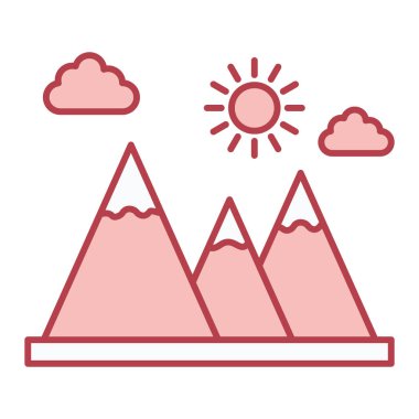 Dağ ikonu. vektör illüstrasyonu