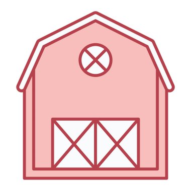 Beyaz arkaplanda izole edilmiş ahır vektör simgesi işareti, resimli ev konsepti