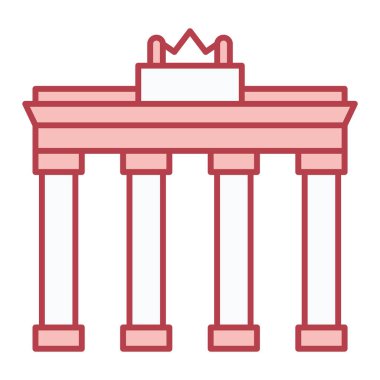 Kapı binası ikonu. Web için tapınak vektör simgelerinin özet çizimi