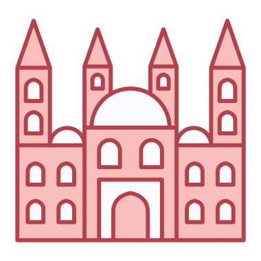 Kiliseye. Web simgesi vektör illüstrasyonu