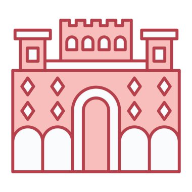 Bina. Web simgesi basit illüstrasyon