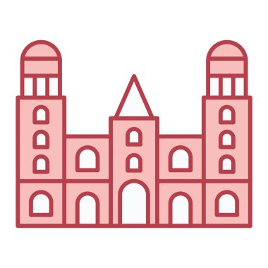 Bir bina simgesinin vektör illüstrasyonu