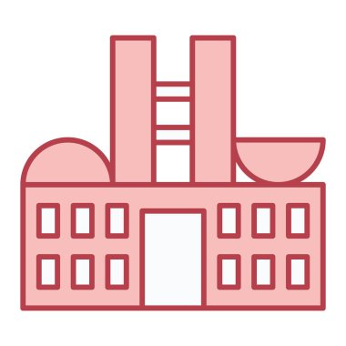 Fabrika binası ikonu. vektör illüstrasyonu