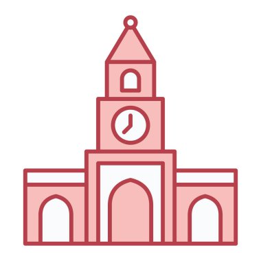 Kilise binası ikonu. Web için katedral vektör simgelerinin özet çizimi