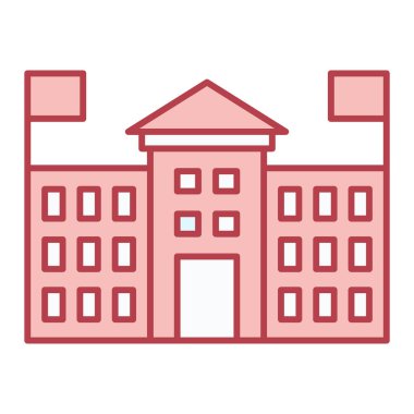 Bina. Web simgesi basit illüstrasyon