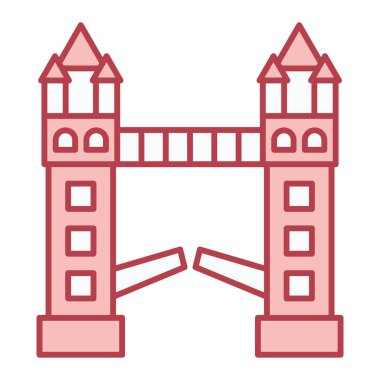 Şato kulesi ikonu. Web için oyuncak oluşturma vektör simgelerinin ana hatları