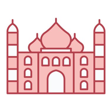 Taç mahal ikon vektör illüstrasyonu