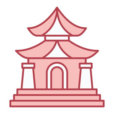pagoda simge vektörü ağ ve mobil uygulama tasarımınız için beyaz arkaplanda izole edilmiş, tapınak logosu kavramı