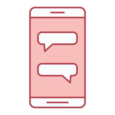 akıllı telefon ile ileti sohbet balonu vektör çizimi tasarımı
