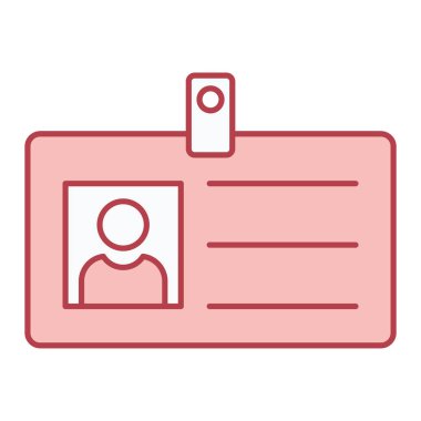 Kimlik kartı simgesi, vektör illüstrasyonu