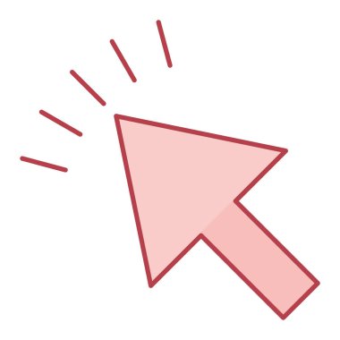 İmleç, tıklama, simge çizimi, düz tasarım. vektör grafikleri