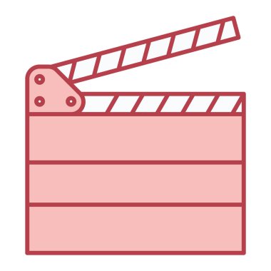 Film alkışlama simgesi. Web için sinema video vektör simgelerinin basit çizimi
