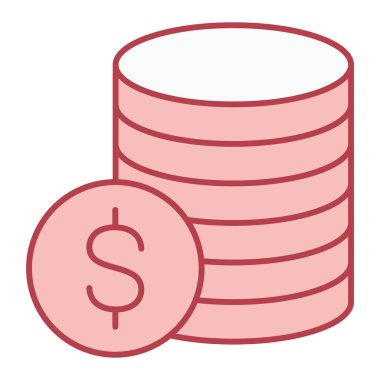 Dolar sikkeleri ikon vektör illüstrasyon tasarımı