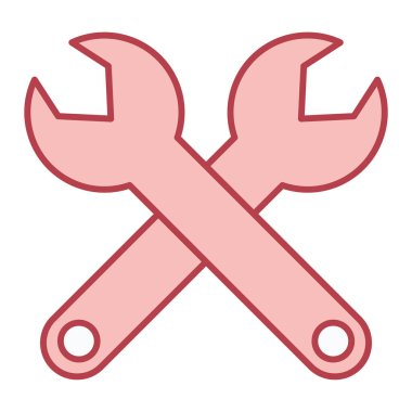 İngiliz anahtarı ve tornavida ikonu. vektör illüstrasyonu