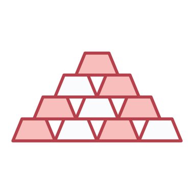 Beyaz arkaplanda altın külçeleri simgesi. vektör illüstrasyonu