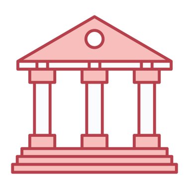 Banka binası simgesi vektör illüstrasyonu