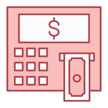 ATM 'de. Web simgesi basit illüstrasyon