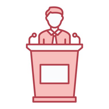 Konuşmacı simgesi. Ana hatları insanların Avatar vektör çizimi. Yalnız tasarım. iş kavramı