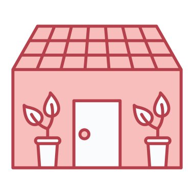 Güneş enerjisi santrali ikon vektör çizimi tasarımı