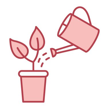 Çiçek saksısı vektör illüstrasyon tasarımı ile sulama kutusu