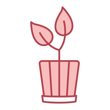 Yaprak simgesi vektör illüstrasyon tasarımlı bitki saksısı