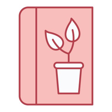 Yaprak ikonlu bitki. Web için saksı bitkisi vektör simgelerinin özet çizimi