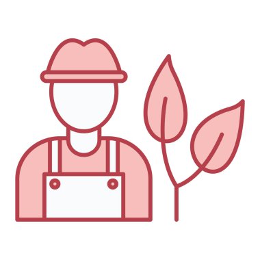 Bitkisi olan bir adamın vektör çizimi